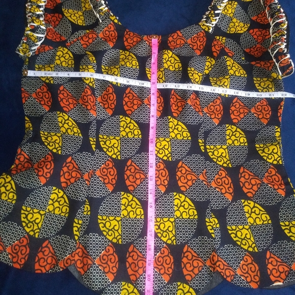 Ankara African 2 piece custom dress plus size 18. Multi colour print. Fully line - Picture 7 of 7
